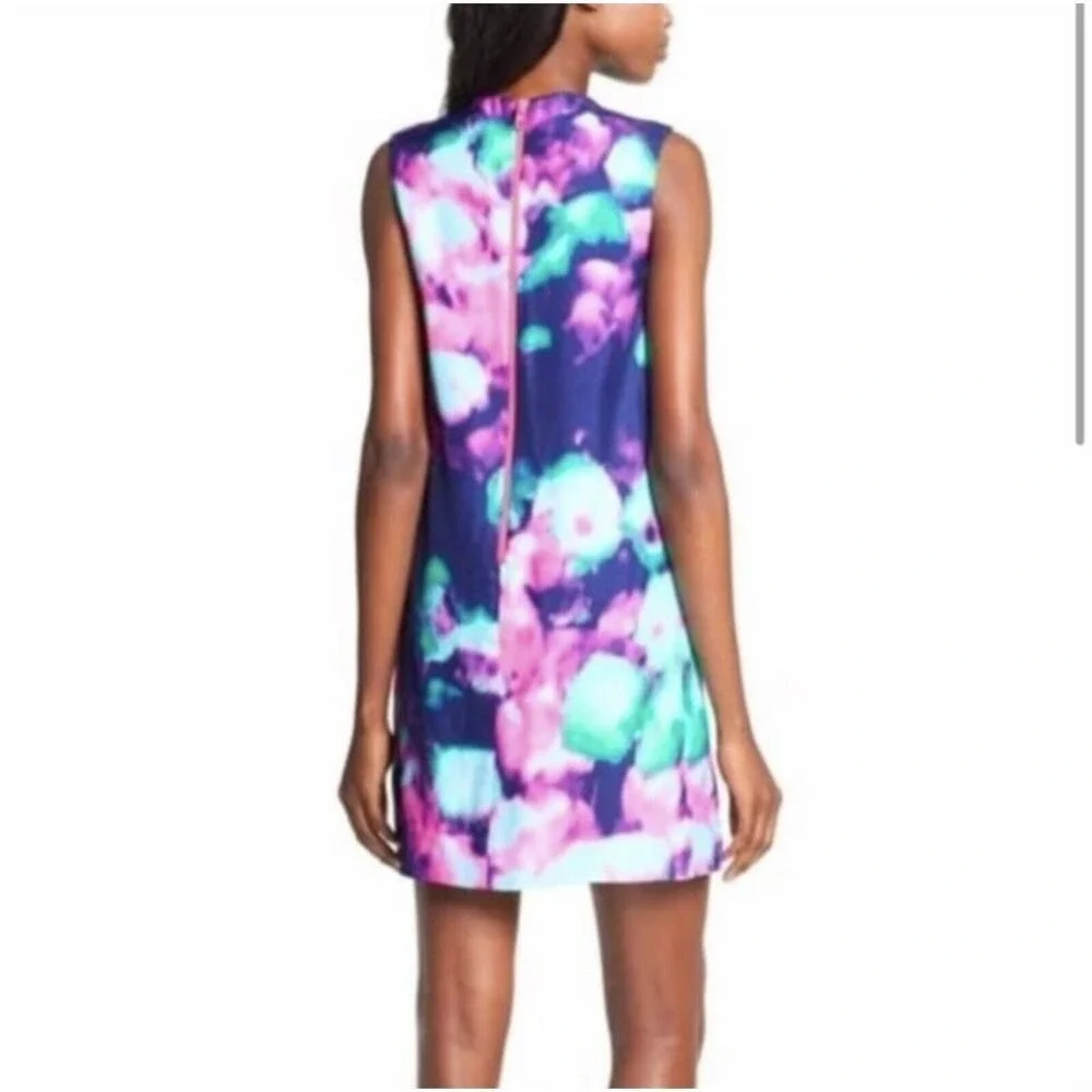 Kate Spade Size 2 Keri Shift Dress Watercolor Simply Cinema Pink Blue Sleeveless
